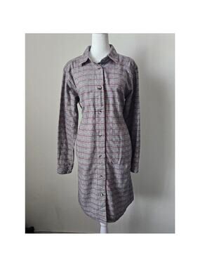 Columbia Holly Hideaway Flannel Plaid Button Up Dress Shirt Size M
